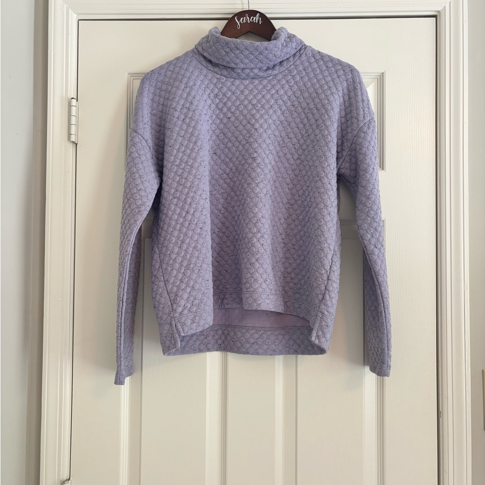 Apana Purple Cowl Neck Sweater with Textured Knit